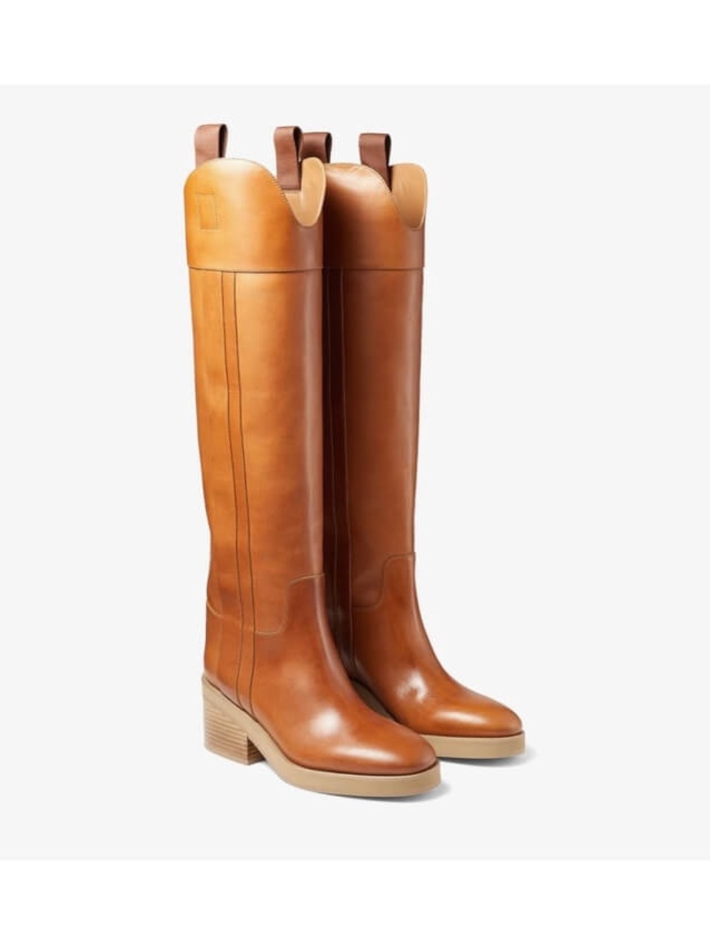 Jimmy Choo Tonya 70 Tan Leather Riding Boots - Sz 40 / US 10